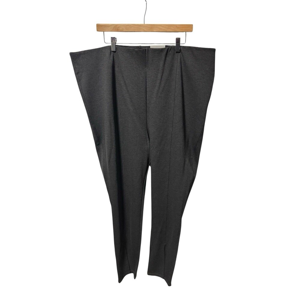 Old Navy Ponte Pants Women's 3X Gray Stretch Skinny Split Hem High Rise NWT